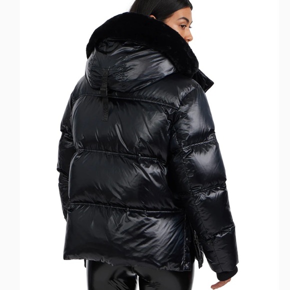 ❄️☃️❄️Pajar Phoebe Chevron Short Black Puffer Size M❄️☃️❄️ - Picture 5 of 11